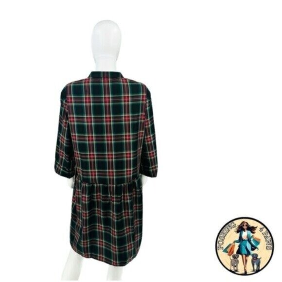 Tuckernuck | NEW Festive Plaid Tartan Royal Shirt Mini Dress Size M - Picture 10 of 15